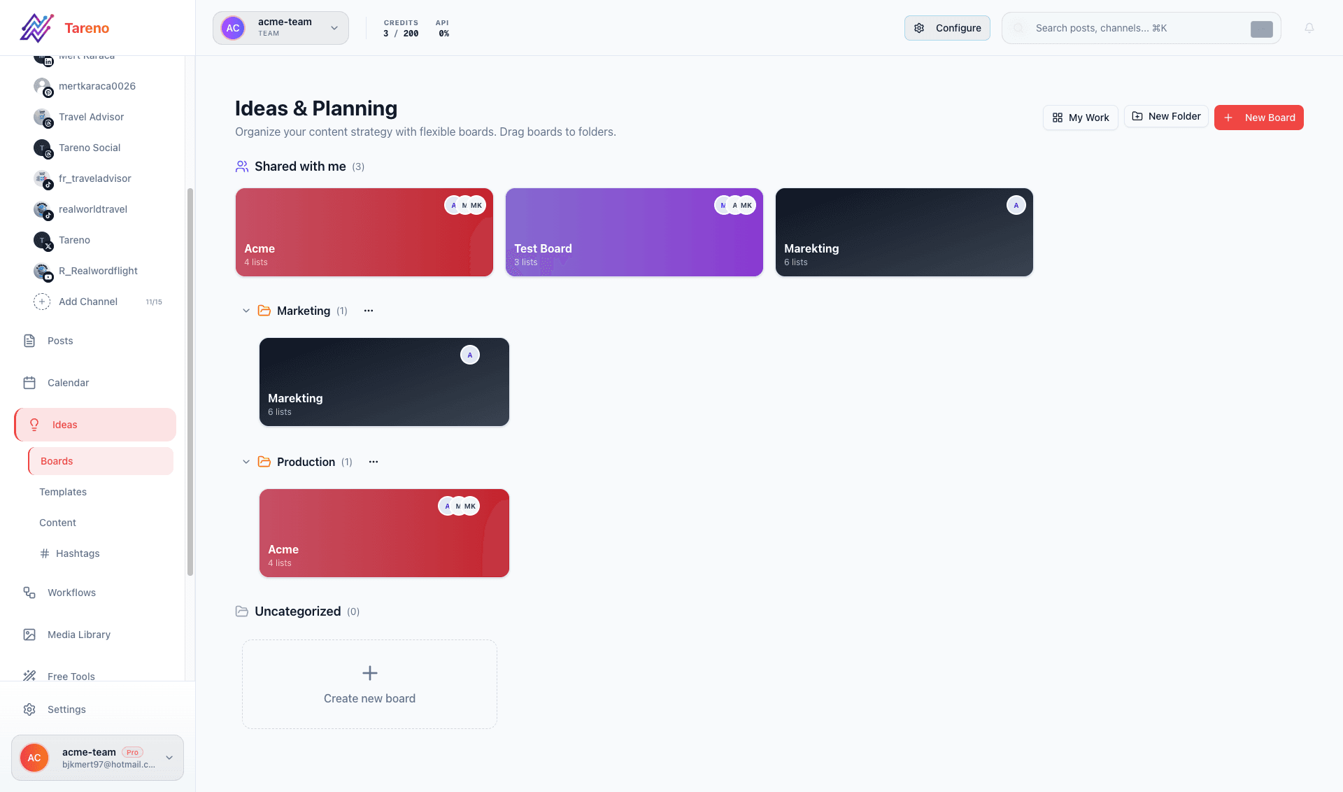 Social Media Tool for Creators workflow