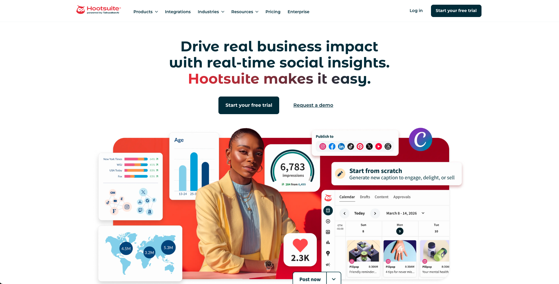 Hootsuite landing page
