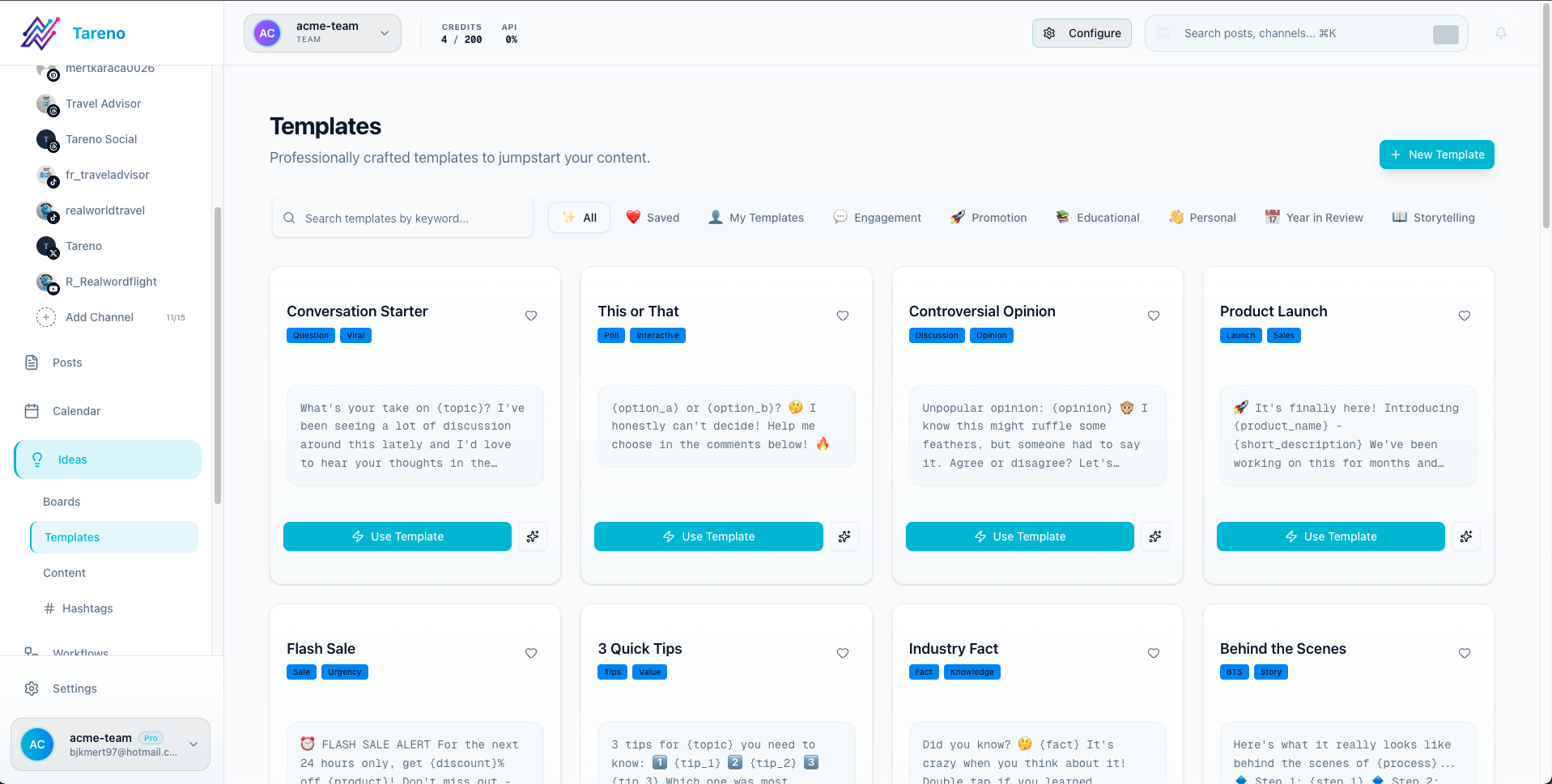 Template workflow reference